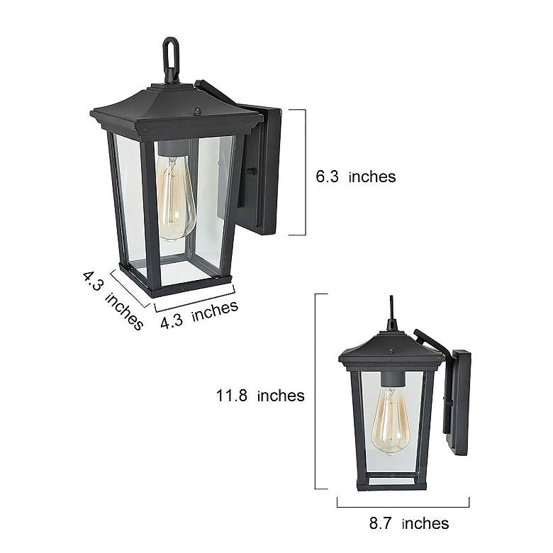 Image 6 Melanthius 11 3/4" High Textured Black Outdoor Wall Light more views