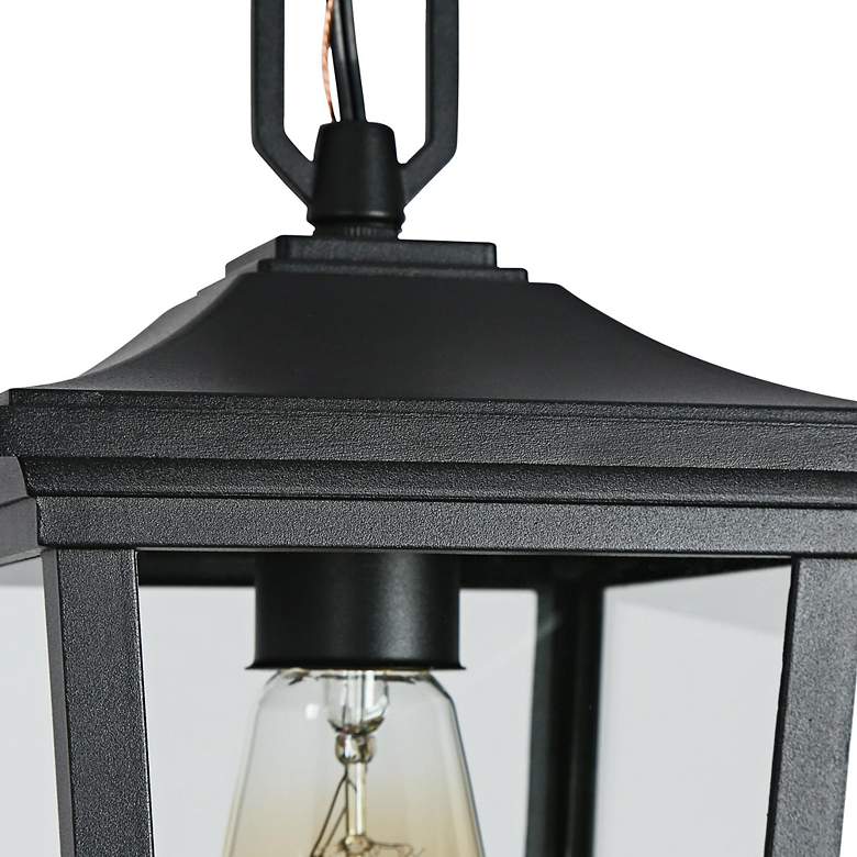 Image 2 Melanthius 12 1/2" High Textured Black Outdoor Hanging Light more views