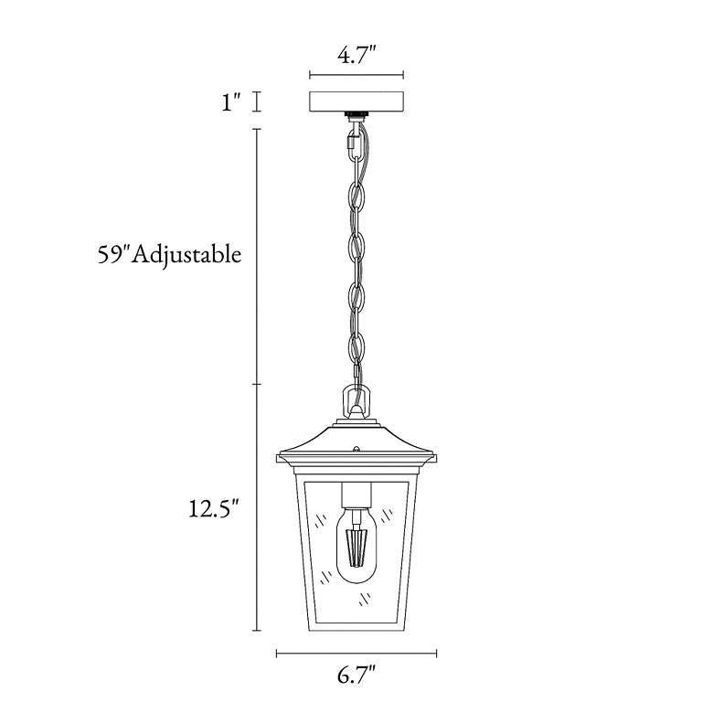 Image 6 Melanthius 12 1/2" High Textured Black Outdoor Hanging Light more views