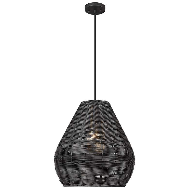 Image 2 Melany 17 1/2" Wide Natural Black Pendant Light more views