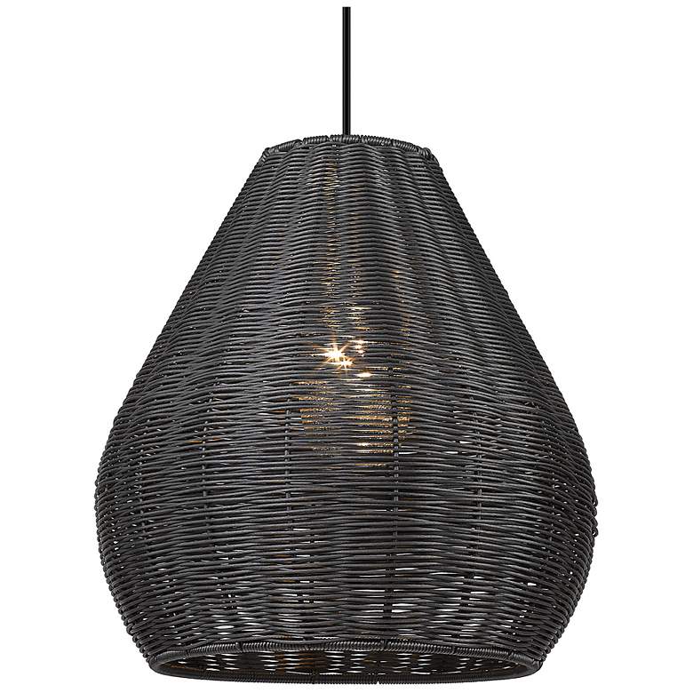 Image 3 Melany 17 1/2" Wide Natural Black Pendant Light more views