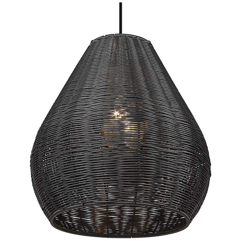 Image 4 Melany 17 1/2" Wide Natural Black Pendant Light more views