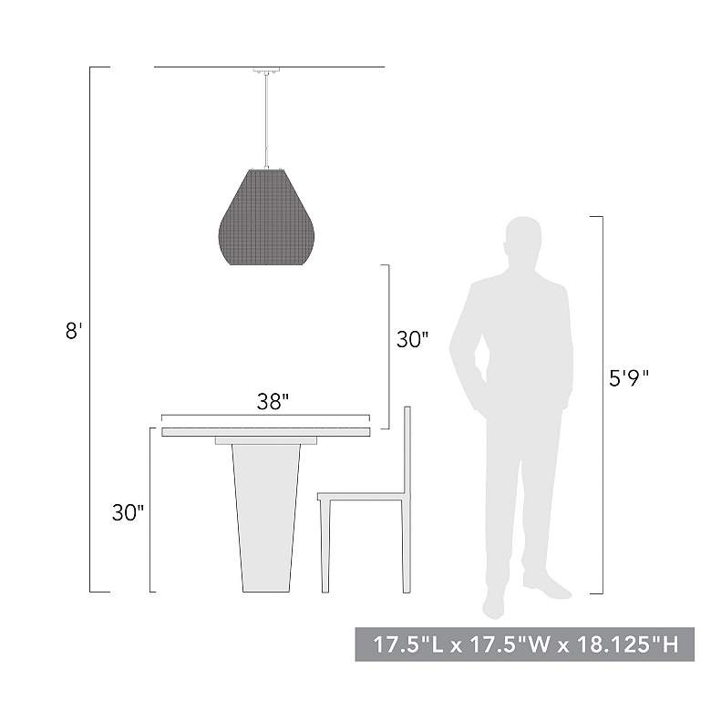 Image 7 Melany 17 1/2" Wide Natural Black Pendant Light more views