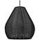 Melany Outdoor Pendant in Natural Black with Matte Black Wicker