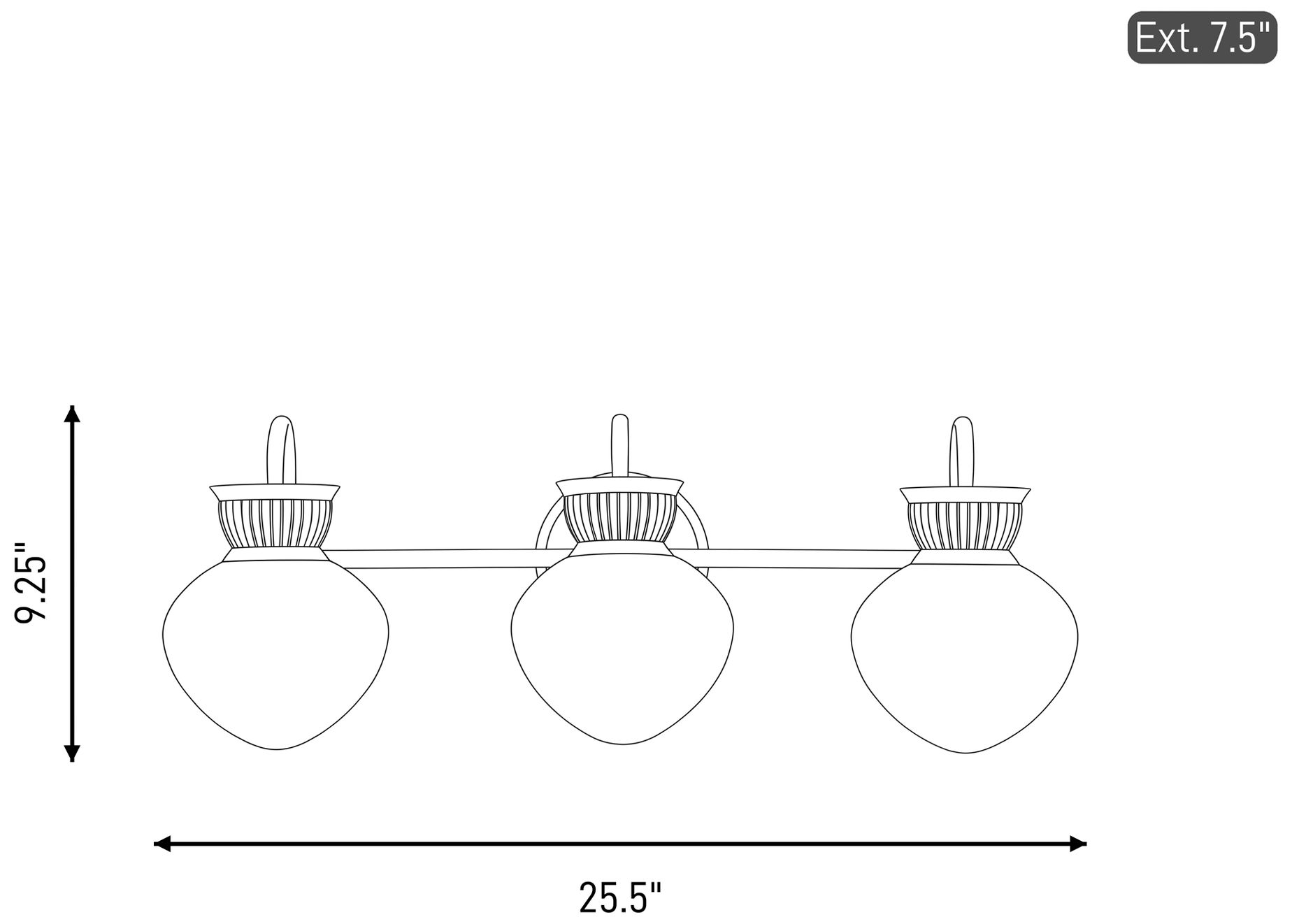 Melbourne 3-Light Bathroom Vanity Light in Noble Brass