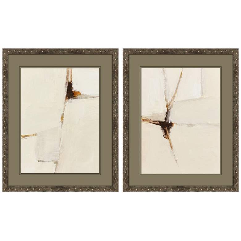 Image 1 Melding Titanium 26"W x 32"H Contemporary Framed Art Set of 2