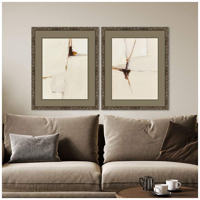 Image 4 Melding Titanium 26"W x 32"H Contemporary Framed Art Set of 2 more views