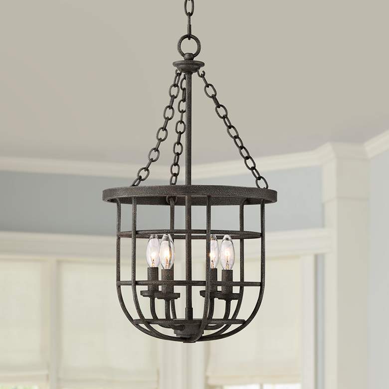 Image 1 Meldrum 14 inch Wide Iron Gray 4-Light Lantern Pendant