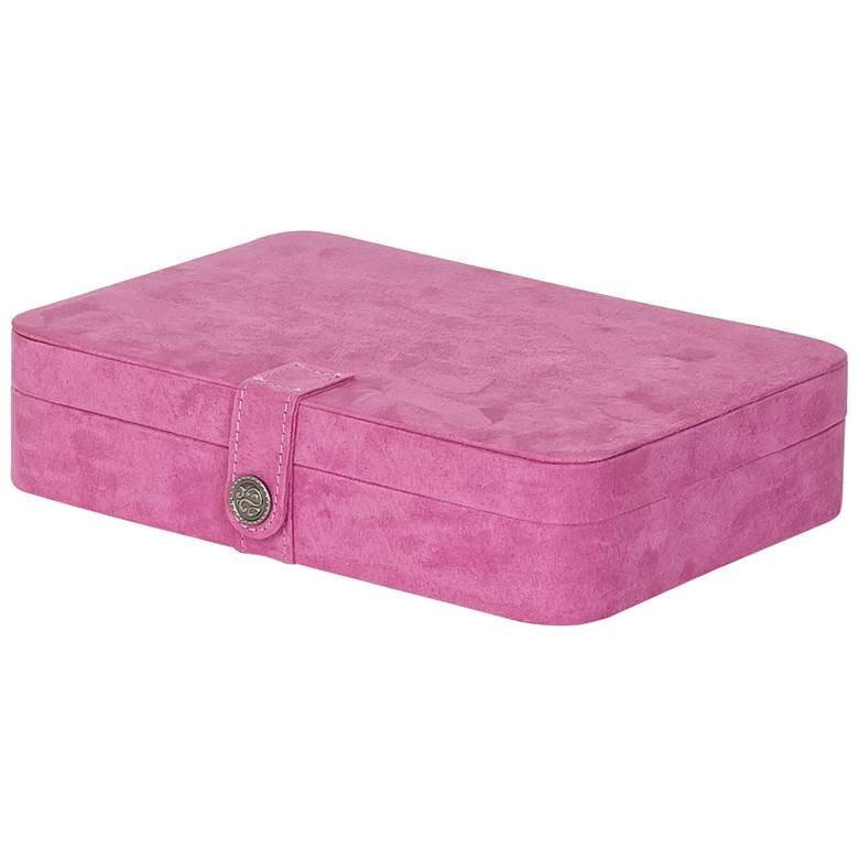 Image 1 Mele &amp; Co. Maria Plush Pink 24-Section Jewelry Box