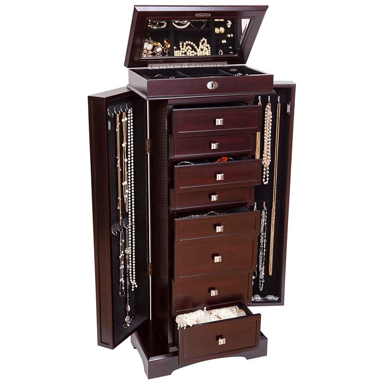 Image 1 Mele &#38; Co. Olympia Wooden Jewelry Armoire