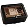 Mele & Co. Rio Black Faux Leather Glass-Top Jewelry Box