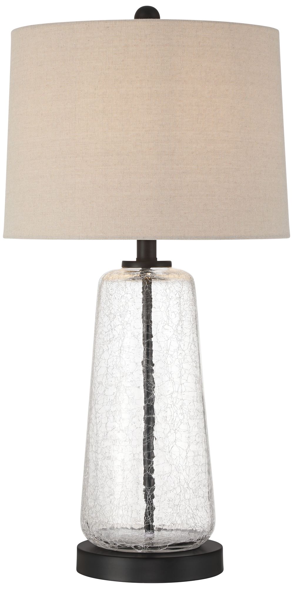 Melfi 27 1/2" High Crackle Glass Rustic Modern USB Table Lamp Set of 2