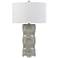 Melfi Gray Ceramic Honeycomb Tower Table Lamp
