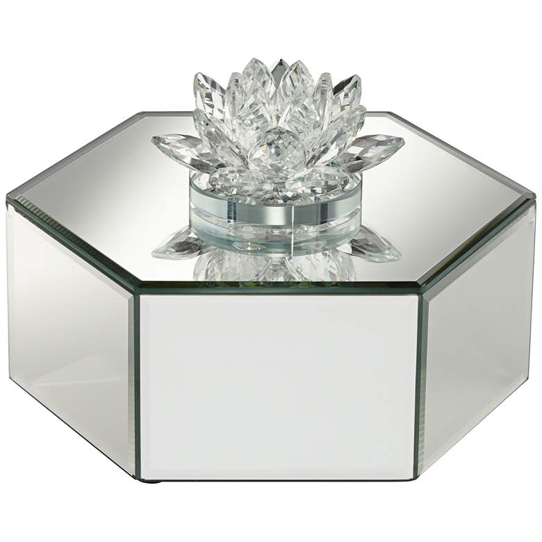 Image 3 Melia 8 3/4 inch Wide Mirrored Jewelry Box
