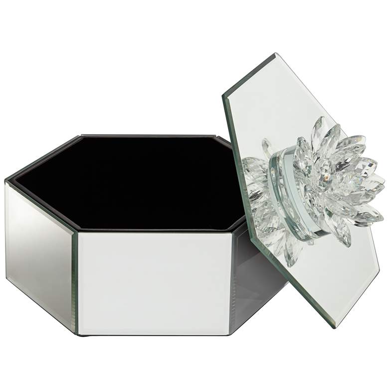 Image 5 Melia 8 3/4 inch Wide Mirrored Jewelry Box more views