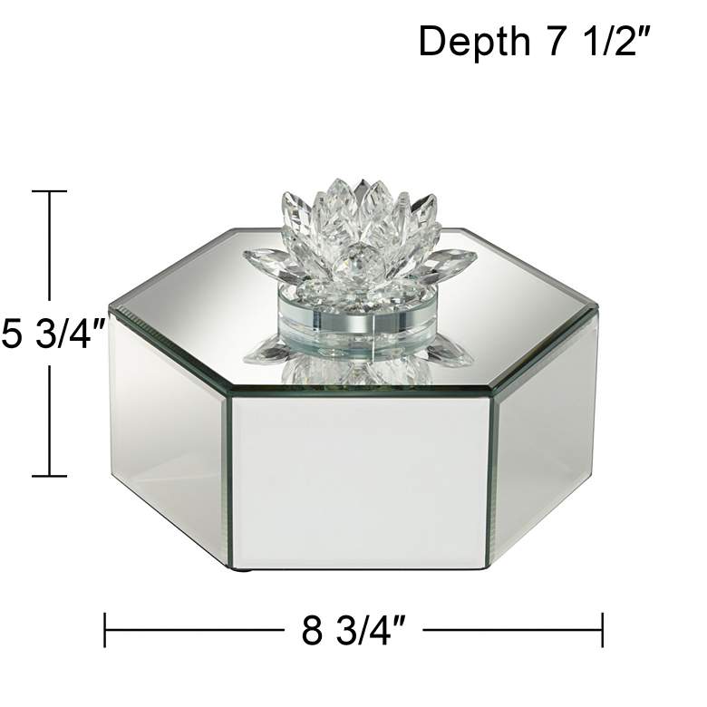 Image 7 Melia 8 3/4 inch Wide Mirrored Jewelry Box more views