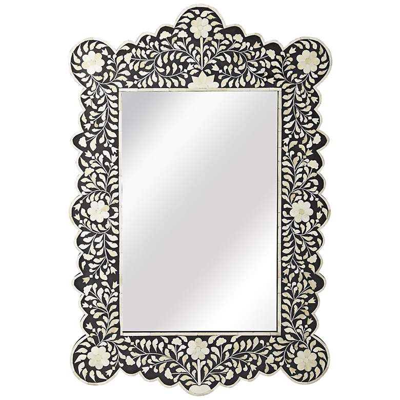 Image 1 Melia Black Bone Inlay 24 inch x 36 inch Wall Mirror