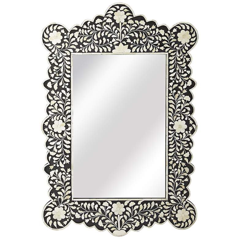 Image 1 Melia Black Bone Inlay 24" x 36" Wall Mirror