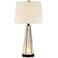 Melia Bronze Geometric Mica Table Lamp with Night Light