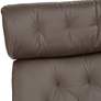 3_Melia Chocolate Tufted Faux Leather Swivel Recliner and Slanted Ottoman more views