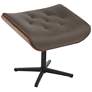 6_Melia Chocolate Tufted Faux Leather Swivel Recliner and Slanted Ottoman more views