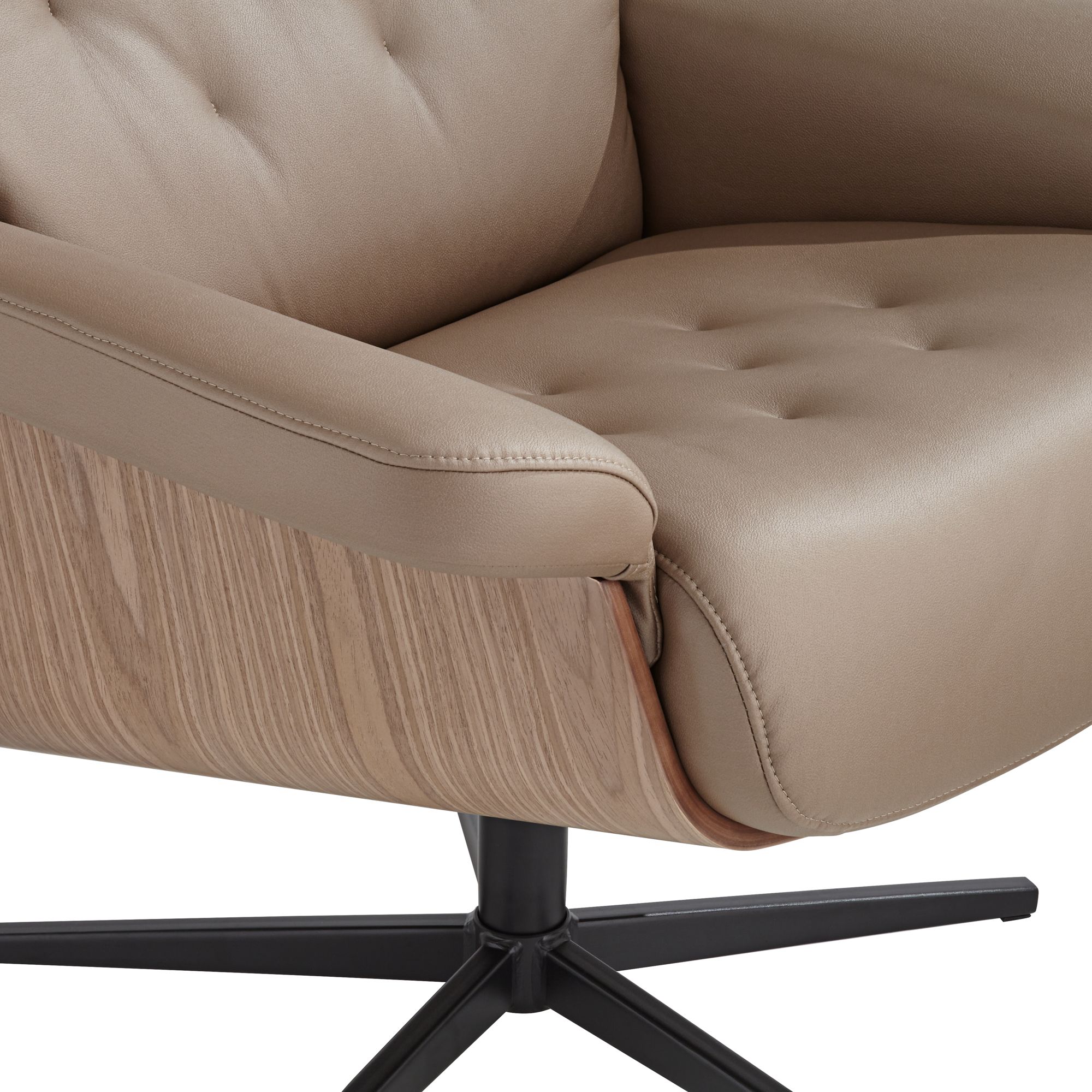 Image 4 Melia Cocoa Adjustable Swivel Faux Leather Recliner and Ottoman more views