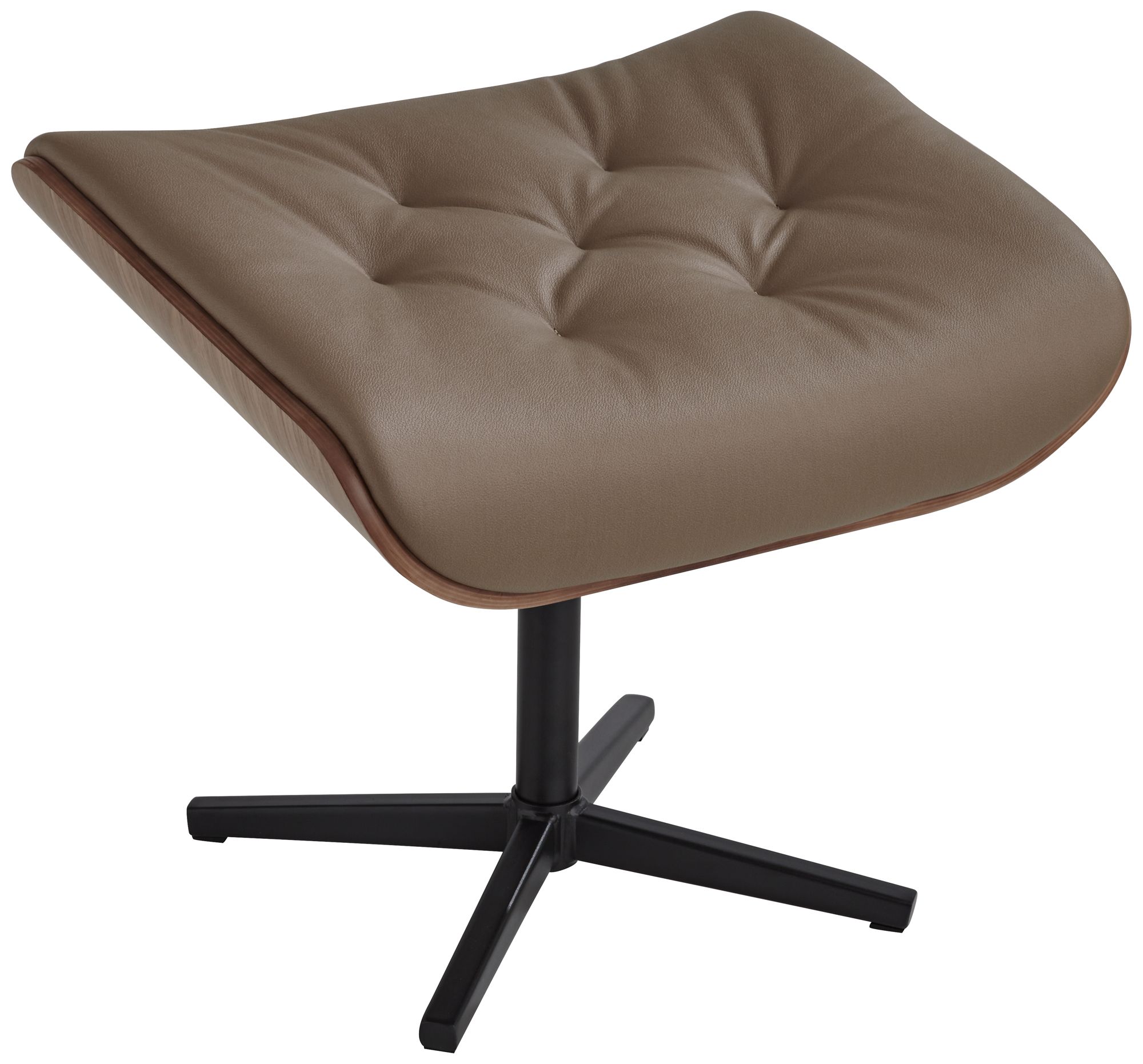 Image 7 Melia Cocoa Adjustable Swivel Faux Leather Recliner and Ottoman more views