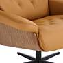 5_Melia Cognac Tan Tufted Faux Leather Swivel Recliner and Slanted Ottoman more views