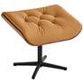 7_Melia Cognac Tan Tufted Faux Leather Swivel Recliner and Slanted Ottoman more views