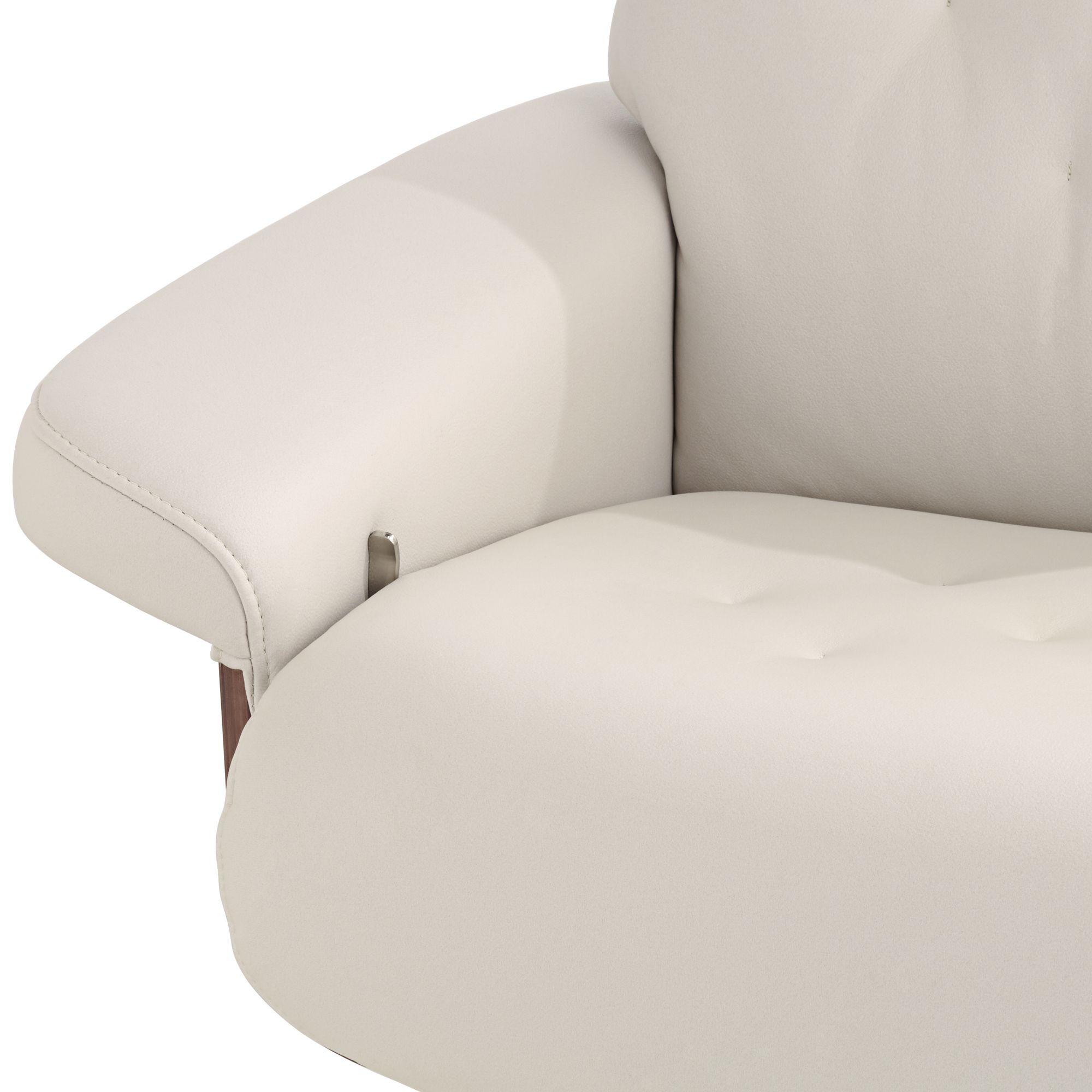 Image 5 Melia Eggshell Adjustable Faux Leather Swivel Recliner and Ottoman more views