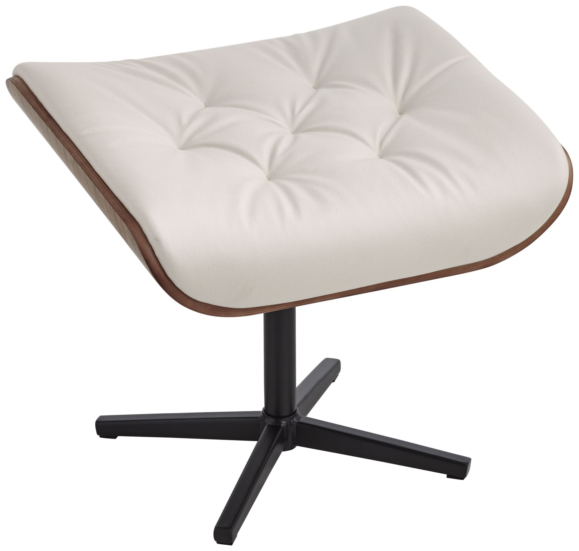 Image 7 Melia Eggshell Adjustable Faux Leather Swivel Recliner and Ottoman more views