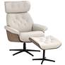 2_Melia Eggshell Adjustable Swivel Recliner and Ottoman