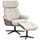 Melia Eggshell Adjustable Swivel Recliner and Ottoman