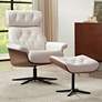 1_Melia Eggshell Adjustable Swivel Recliner and Ottoman