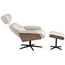 Melia Eggshell Adjustable Swivel Recliner and Ottoman