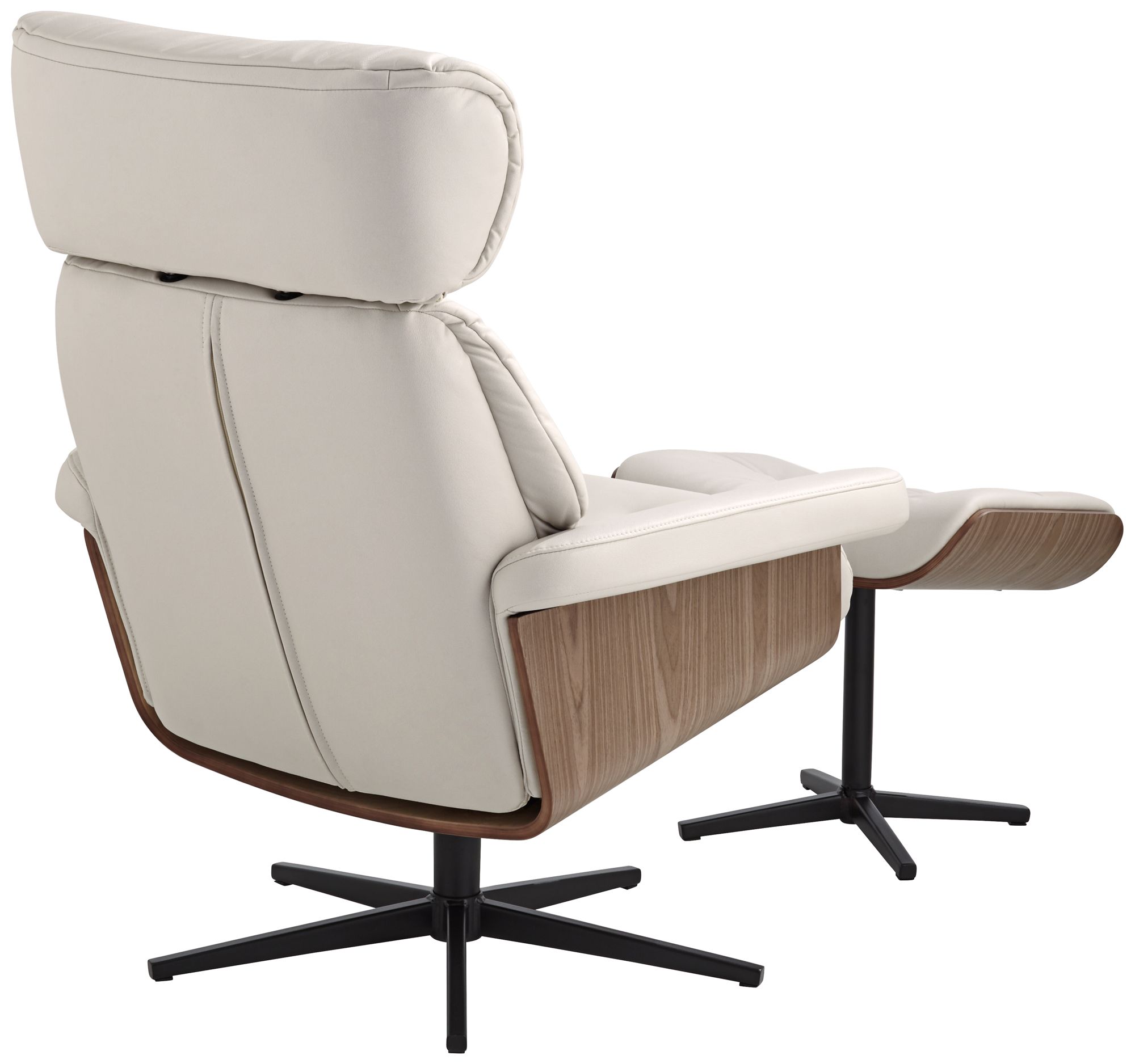 Melia Eggshell Adjustable Swivel Recliner and Ottoman