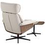Melia Eggshell Adjustable Swivel Recliner and Ottoman