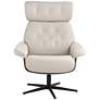 Melia Eggshell Adjustable Swivel Recliner and Ottoman