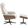 Melia Eggshell Adjustable Swivel Recliner and Ottoman