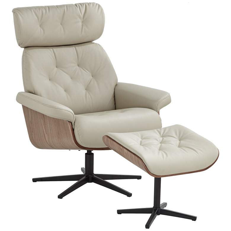 Image 2 Melia Putty Adjustable Swivel Recliner and Ottoman