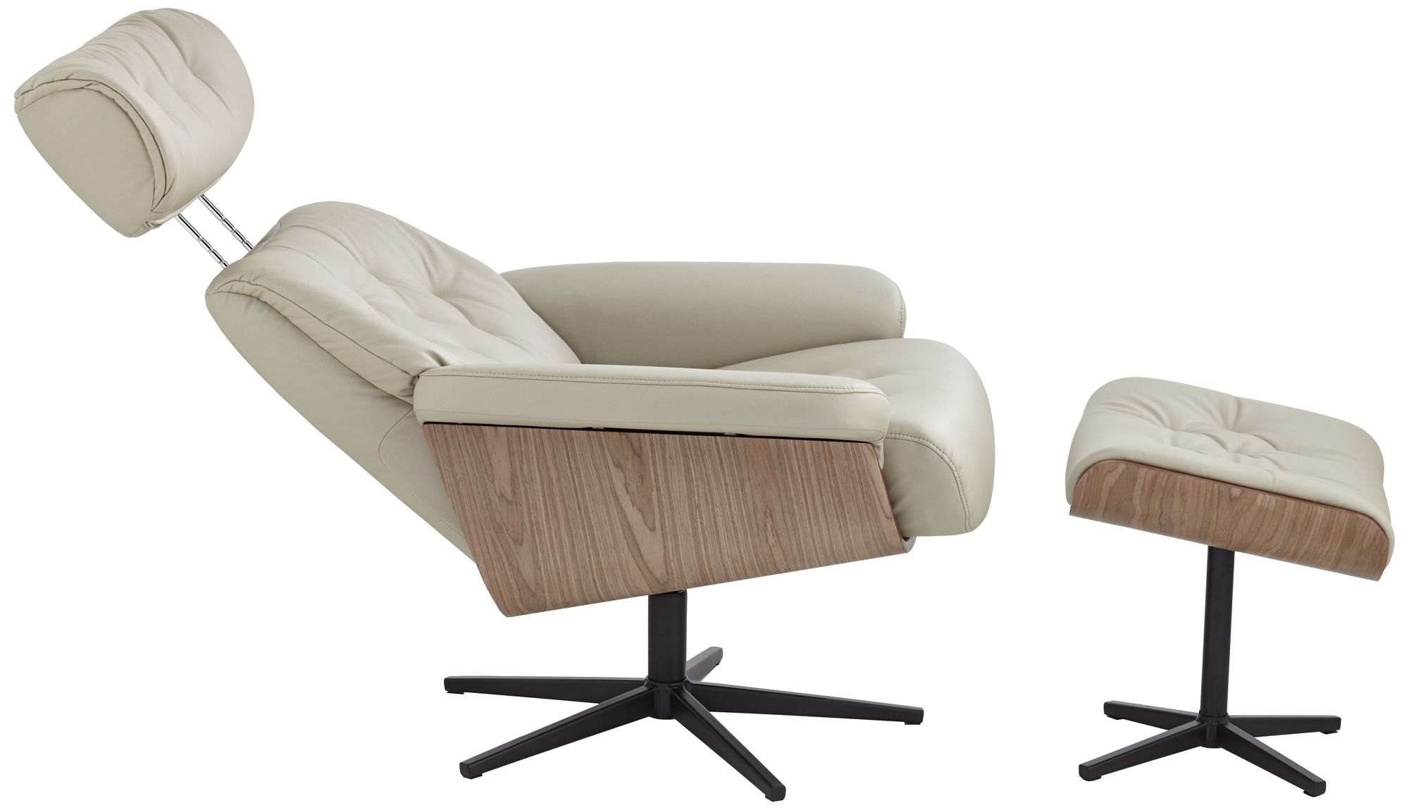 Melia Putty Adjustable Swivel Recliner and Ottoman