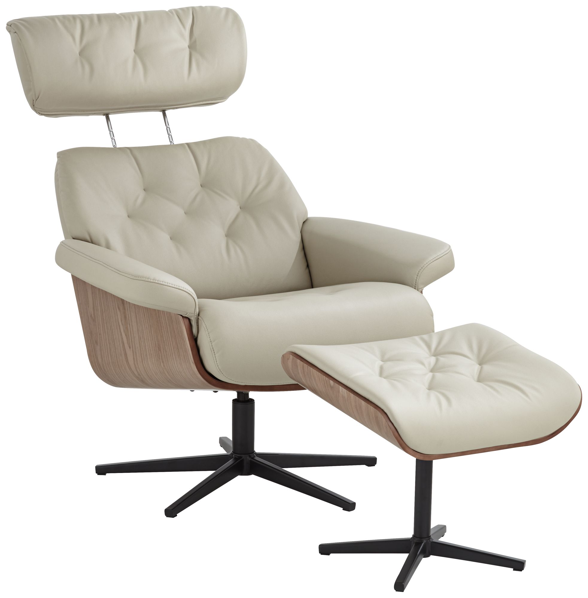 Melia Putty Adjustable Swivel Recliner and Ottoman