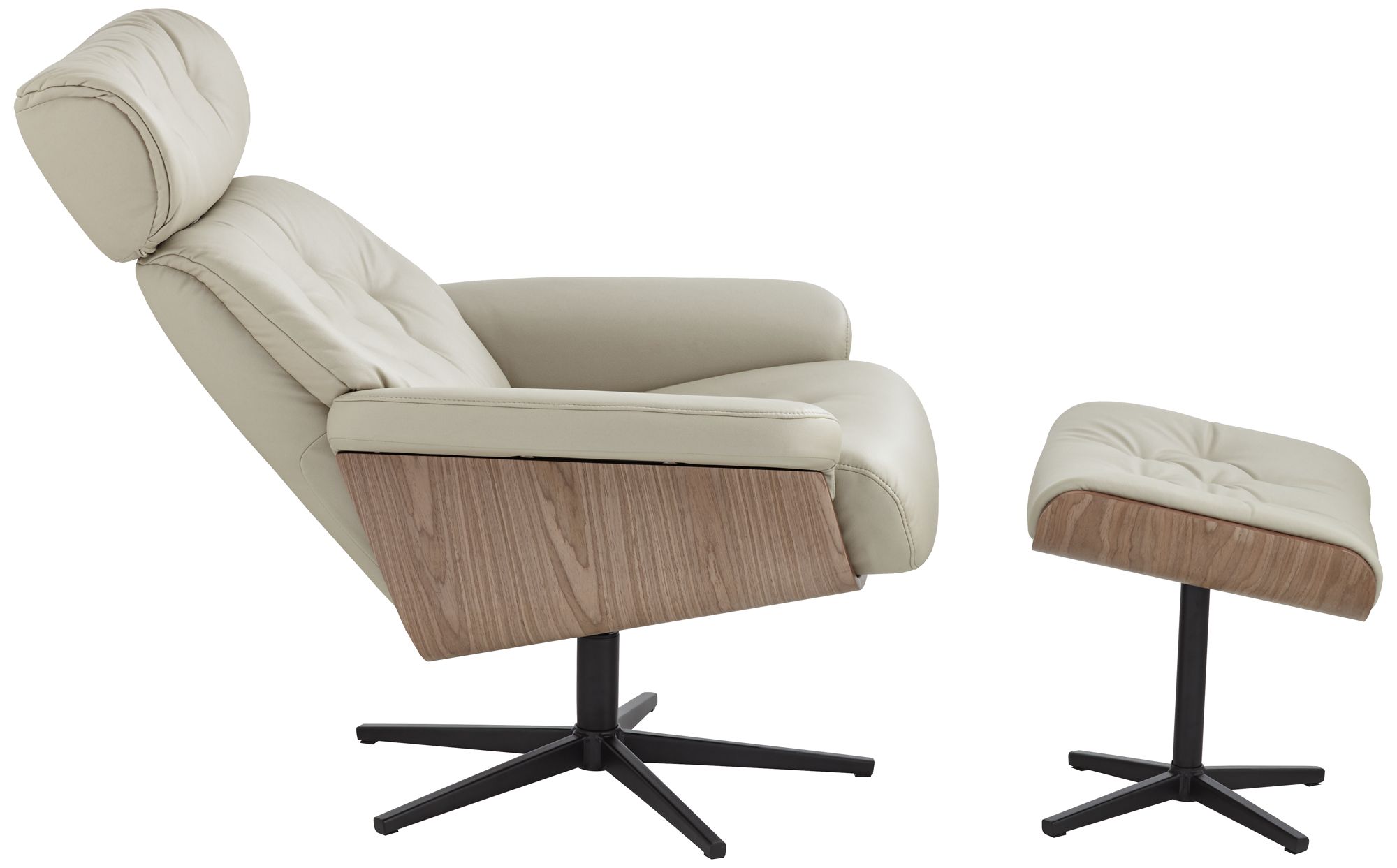 Melia Putty Adjustable Swivel Recliner and Ottoman