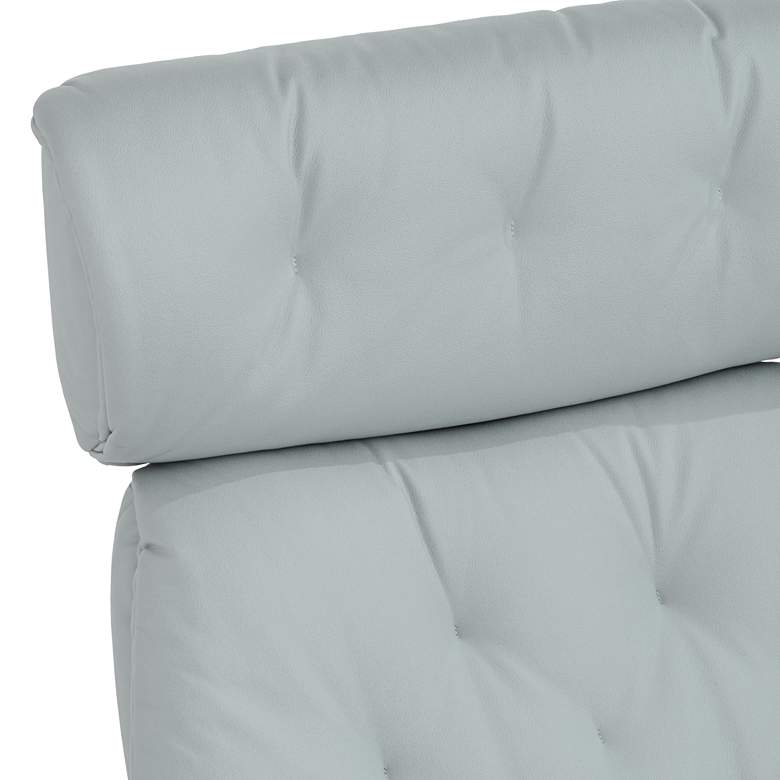 Image 3 Melia Sky Blue Adjustable Swivel Recliner and Ottoman more views