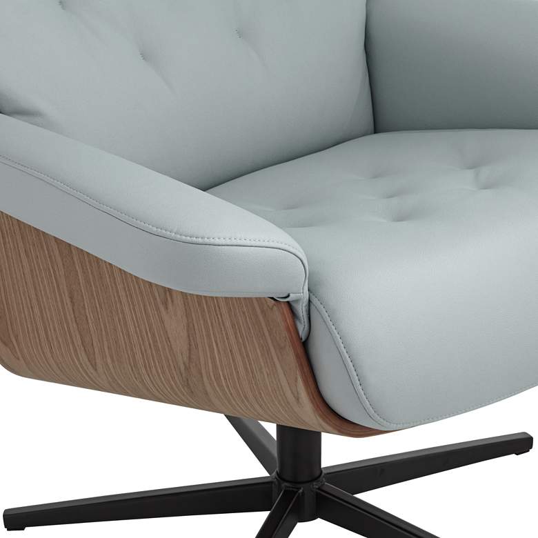 Image 4 Melia Sky Blue Adjustable Swivel Recliner and Ottoman more views