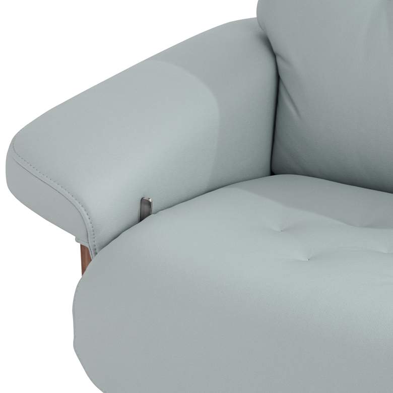 Image 5 Melia Sky Blue Adjustable Swivel Recliner and Ottoman more views