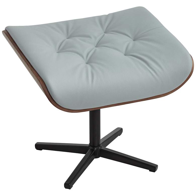 Image 7 Melia Sky Blue Adjustable Swivel Recliner and Ottoman more views