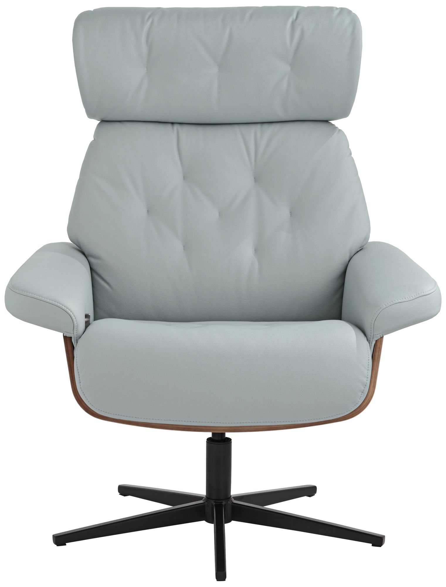 Melia Sky Blue Adjustable Swivel Recliner and Ottoman