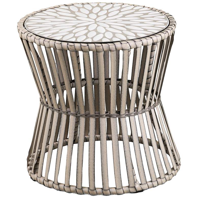 Image 2 Melilani 19 1/2" Wide Natural and Gray Outdoor Side Table