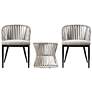 Melilani Black and Gray 3-Piece Outdoor Table and Chair Set